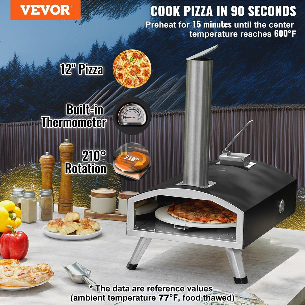 12″ Portable Outdoor Wood-Pellet Pizza Oven