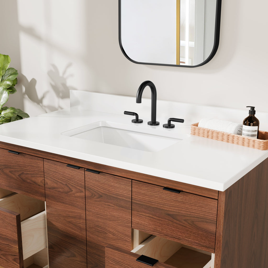 Rowan 42" Black Walnut Vanity with Quartz Countertop