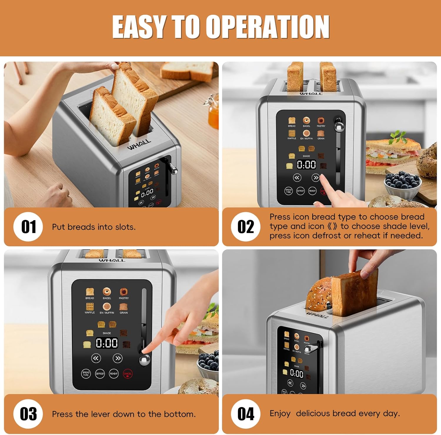 Smart 2-Slice Toaster with Digital Display