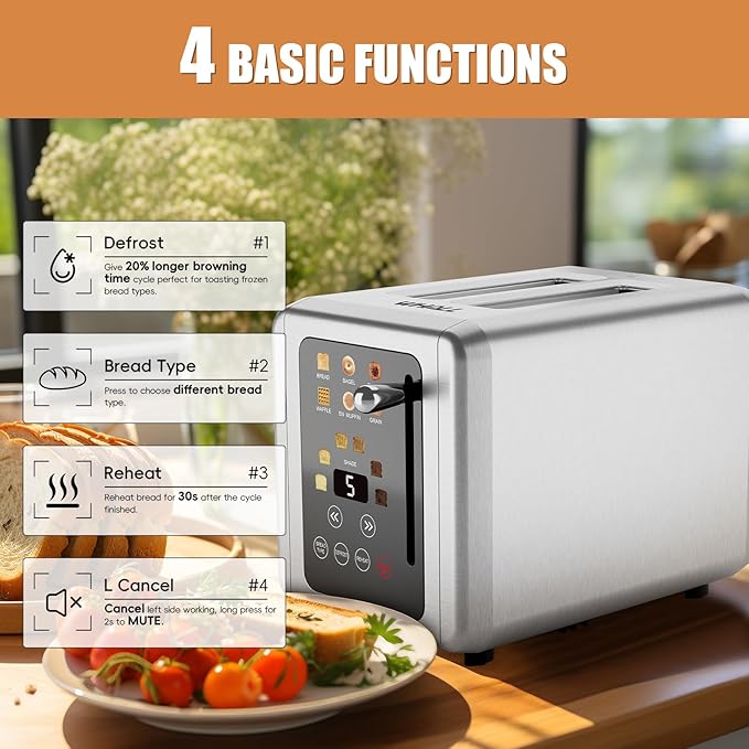 Smart 2-Slice Toaster with Digital Display