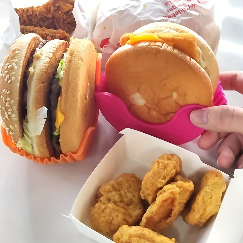 [Expandable Silicone Rack] 1pc/4pcs Reusable Expandable Silicone Hamburger Rack - Hamburger Tool Rack, Storage Rack, Kitchen Storage Box