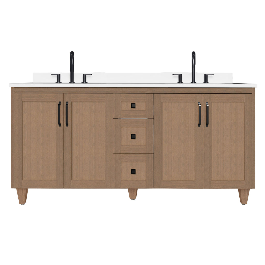 Arlo 72" Solid-Wood Double Sink Vanity with Quartz Countertop