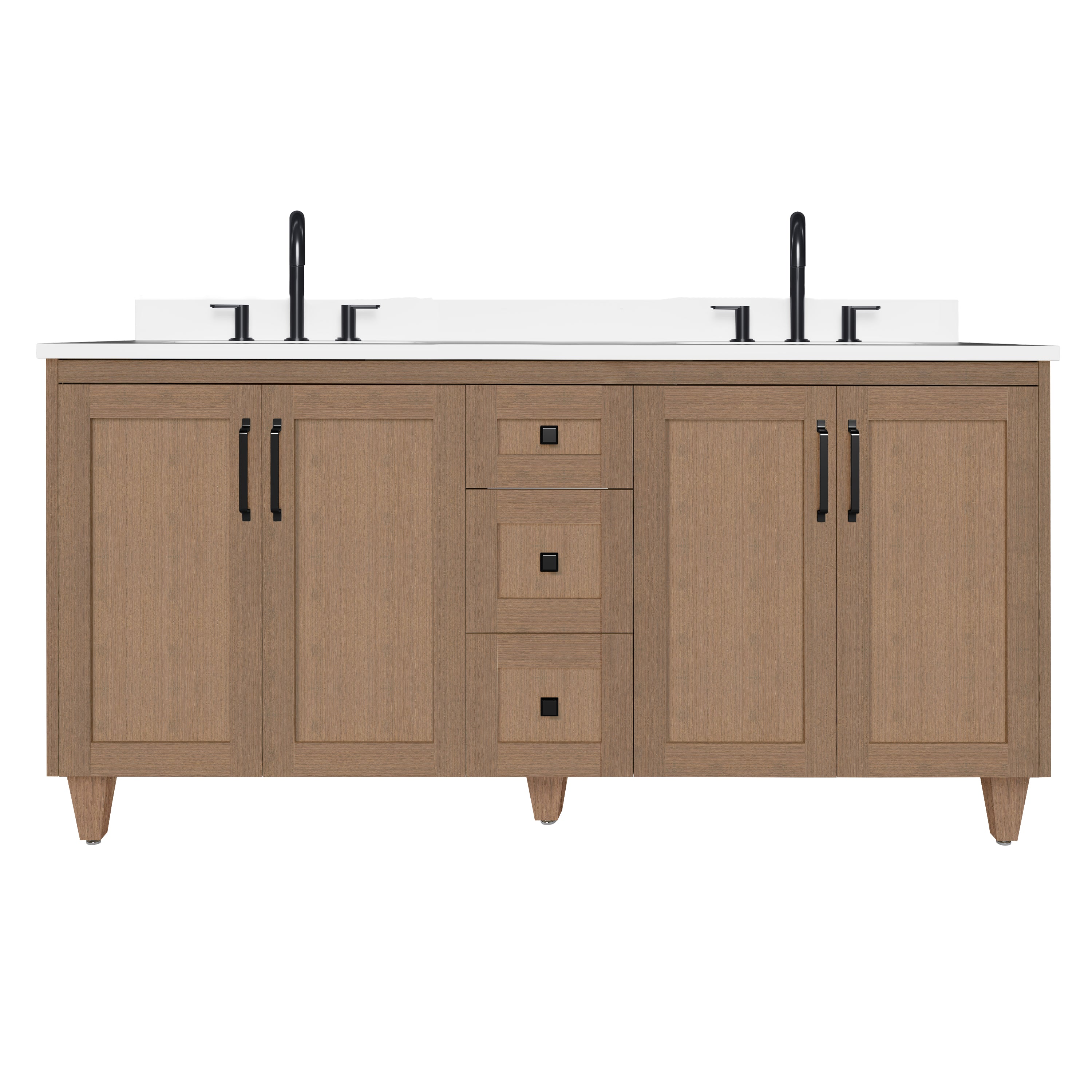 Arlo 72" Solid-Wood Double Sink Vanity with Quartz Countertop