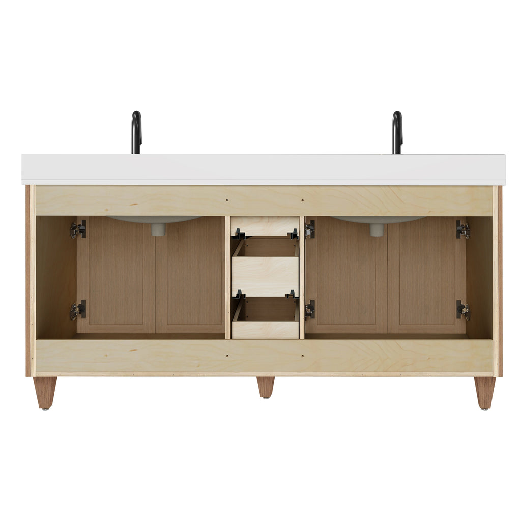 Arlo 72" Solid-Wood Double Sink Vanity with Quartz Countertop