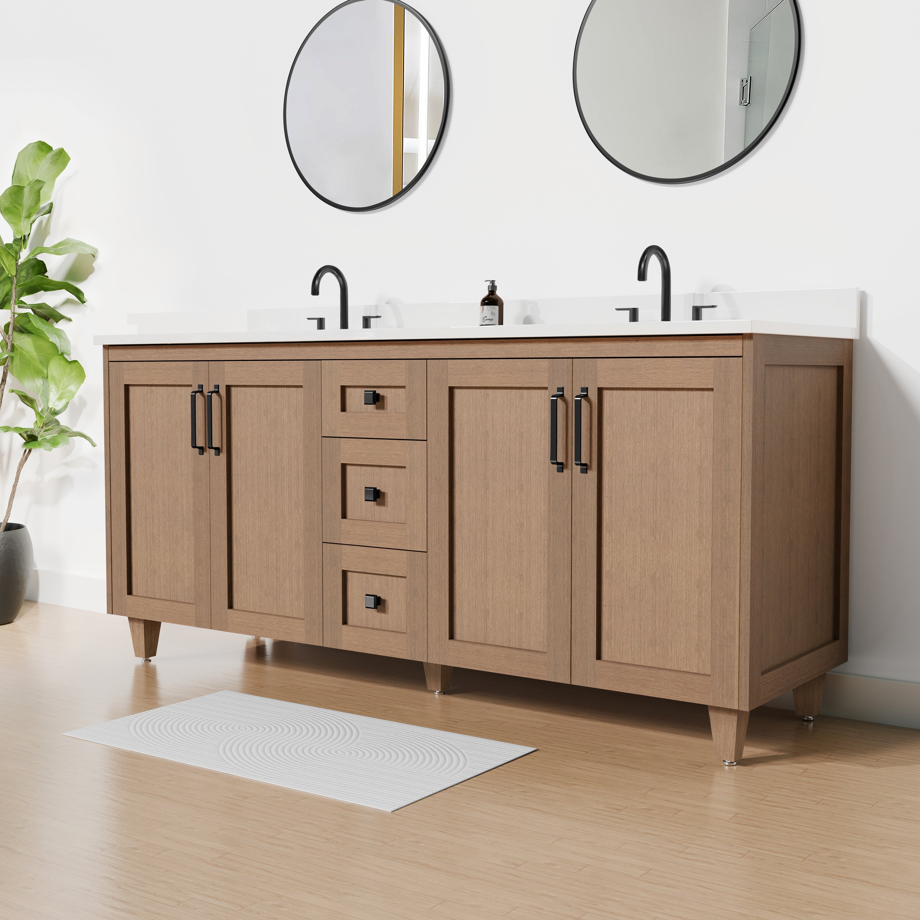 Arlo 72" Solid-Wood Double Sink Vanity with Quartz Countertop