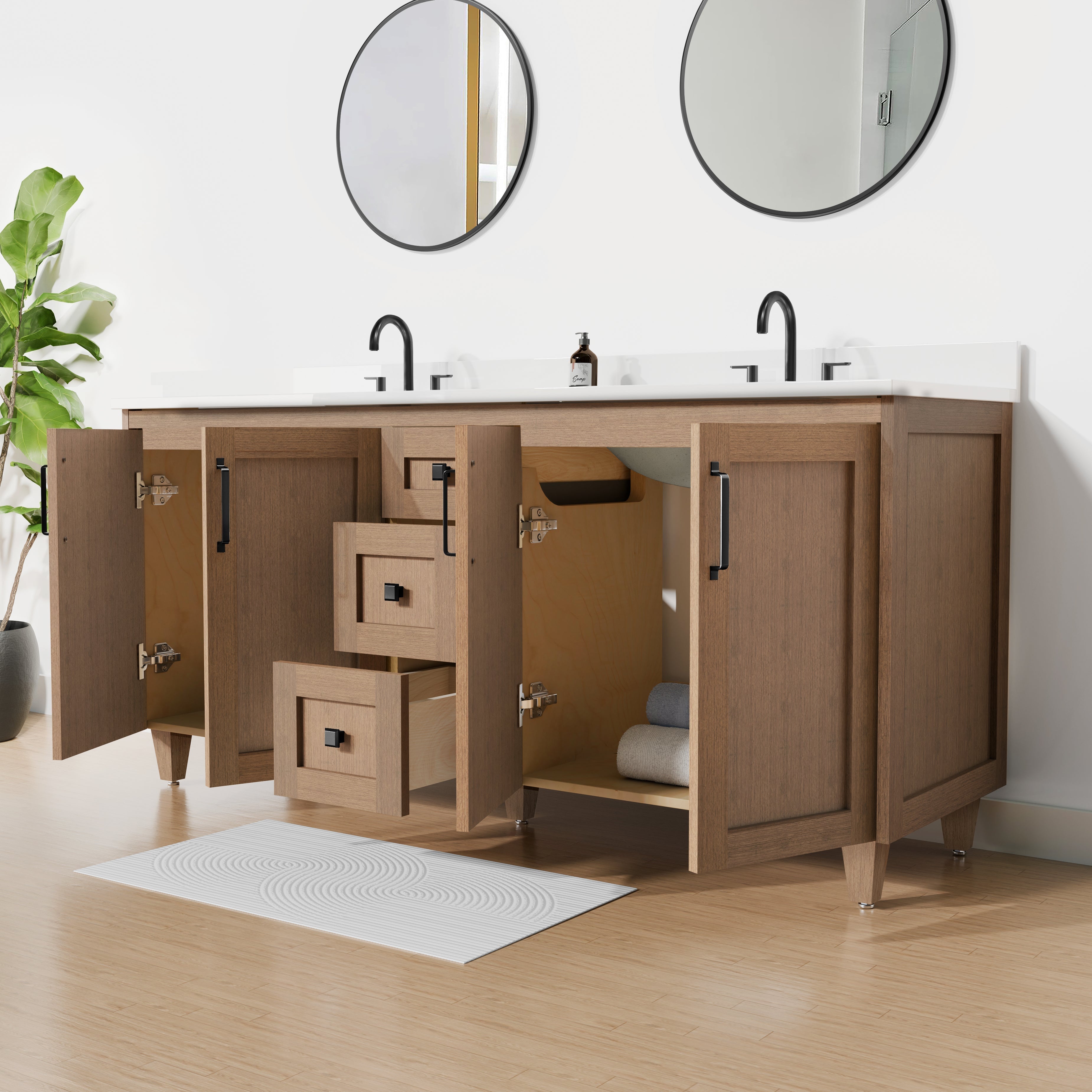 Arlo 72" Solid-Wood Double Sink Vanity with Quartz Countertop