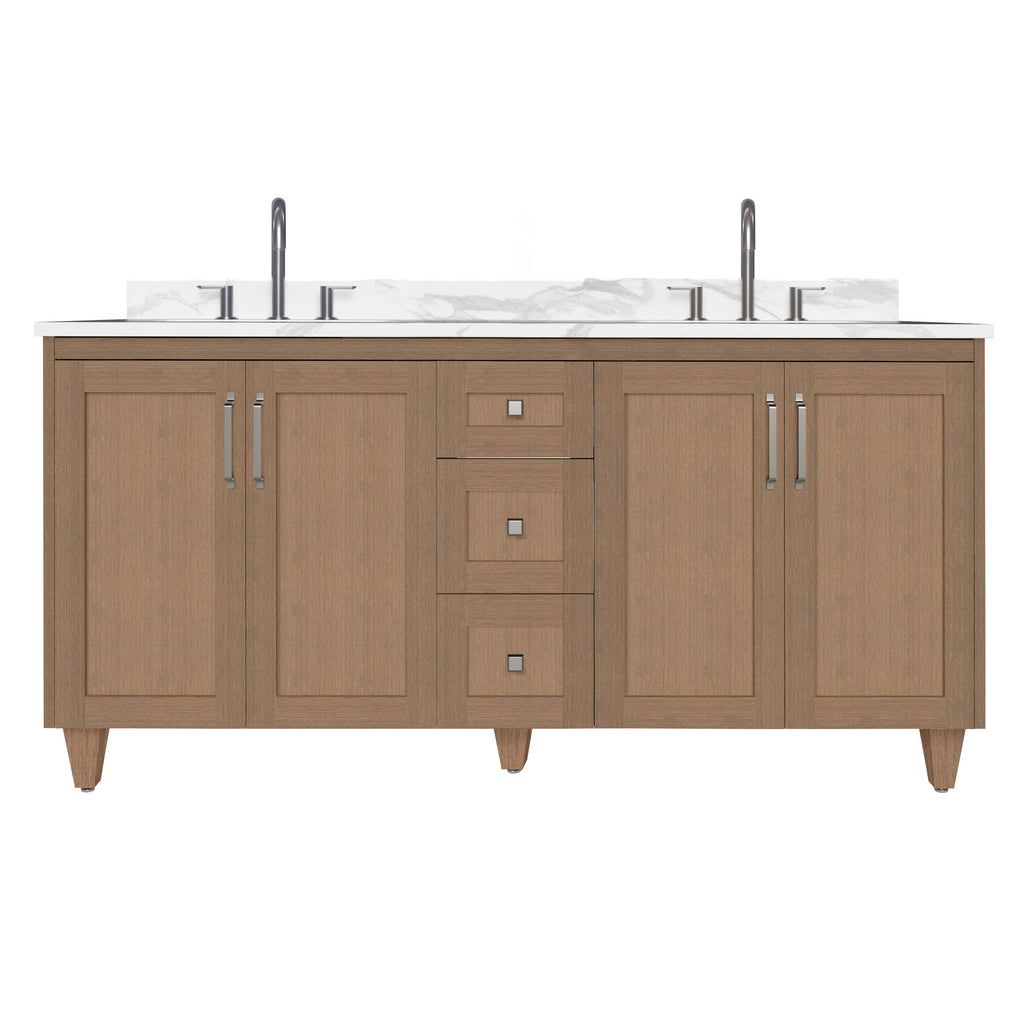 Arlo 72" Solid-Wood Double Sink Vanity with Quartz Countertop