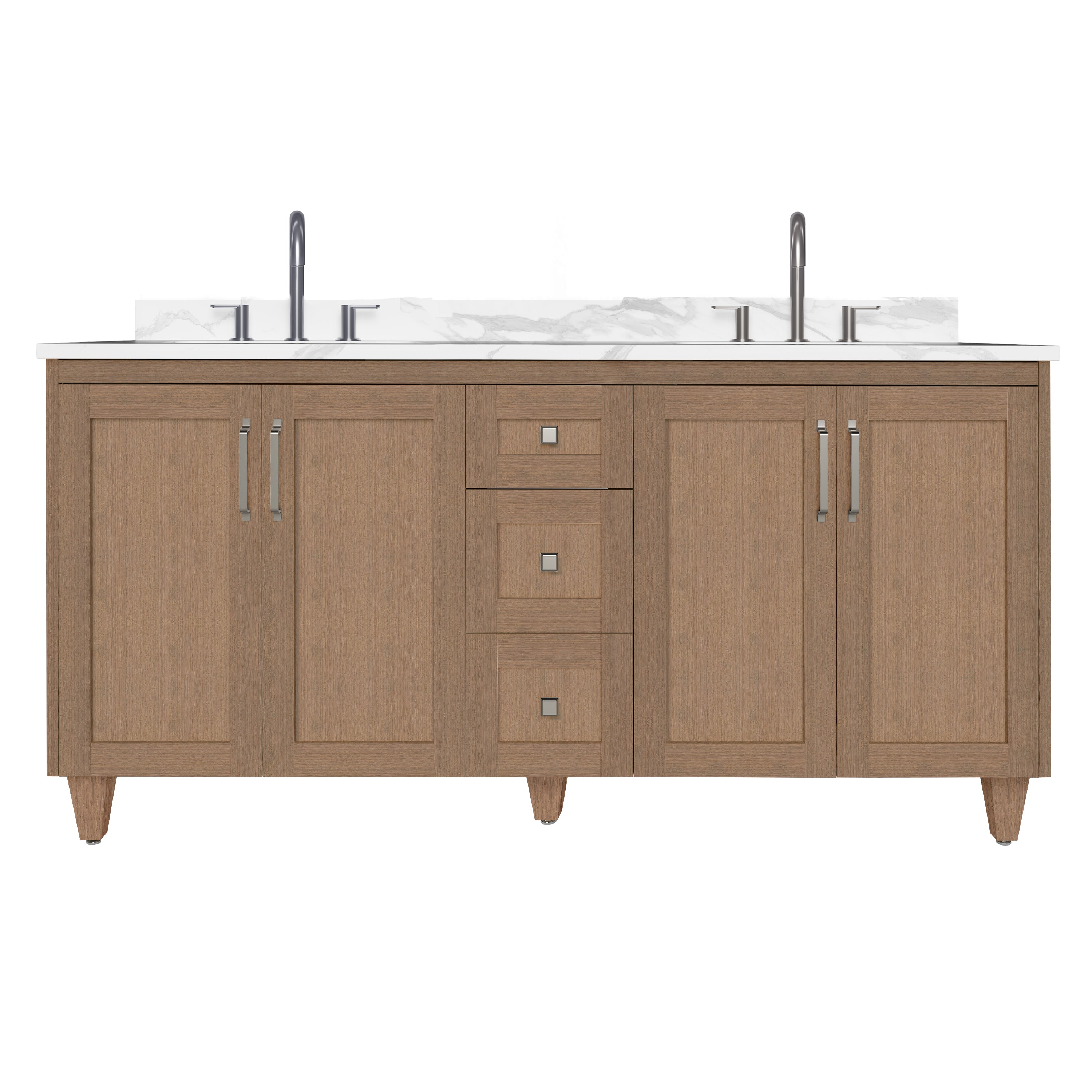 Arlo 72" Solid-Wood Double Sink Vanity with Quartz Countertop
