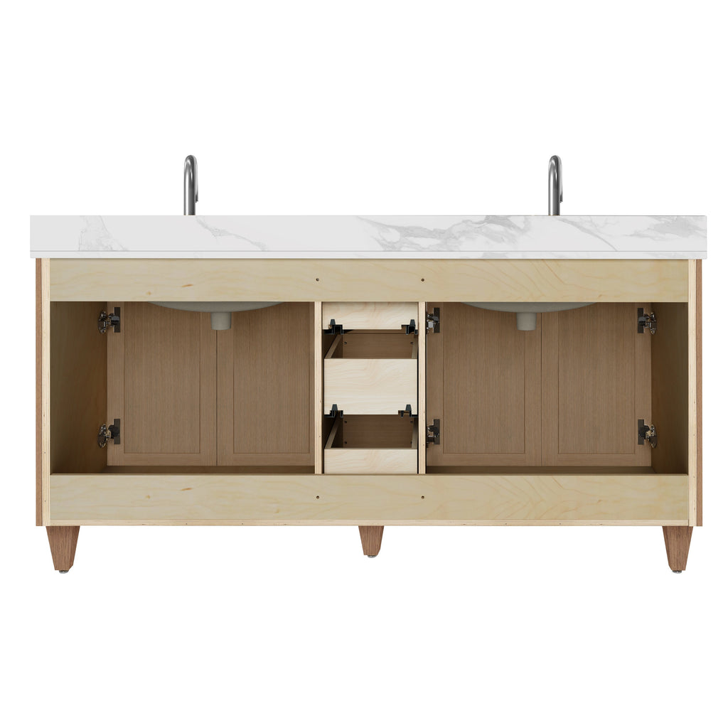 Arlo 72" Solid-Wood Double Sink Vanity with Quartz Countertop