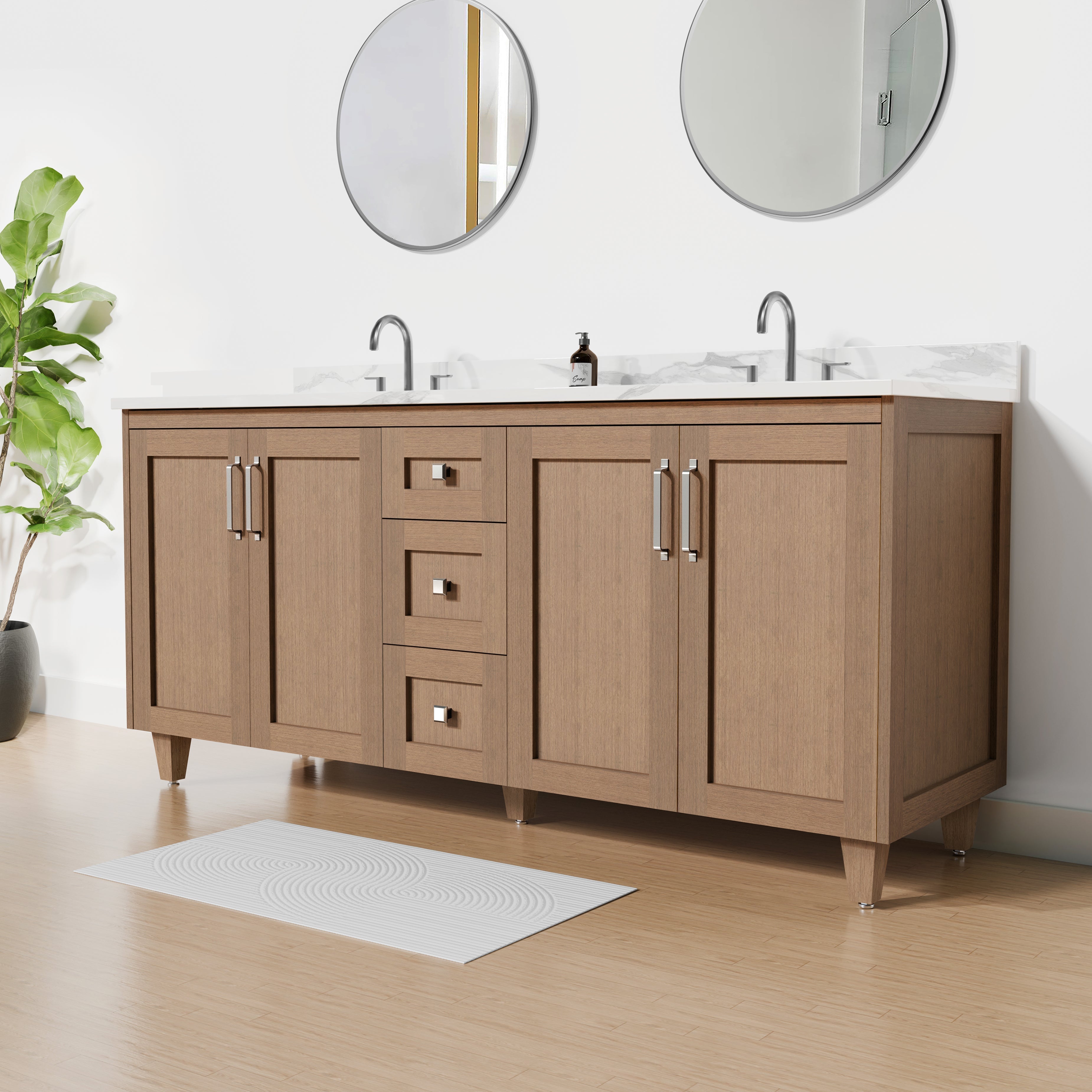 Arlo 72" Solid-Wood Double Sink Vanity with Quartz Countertop
