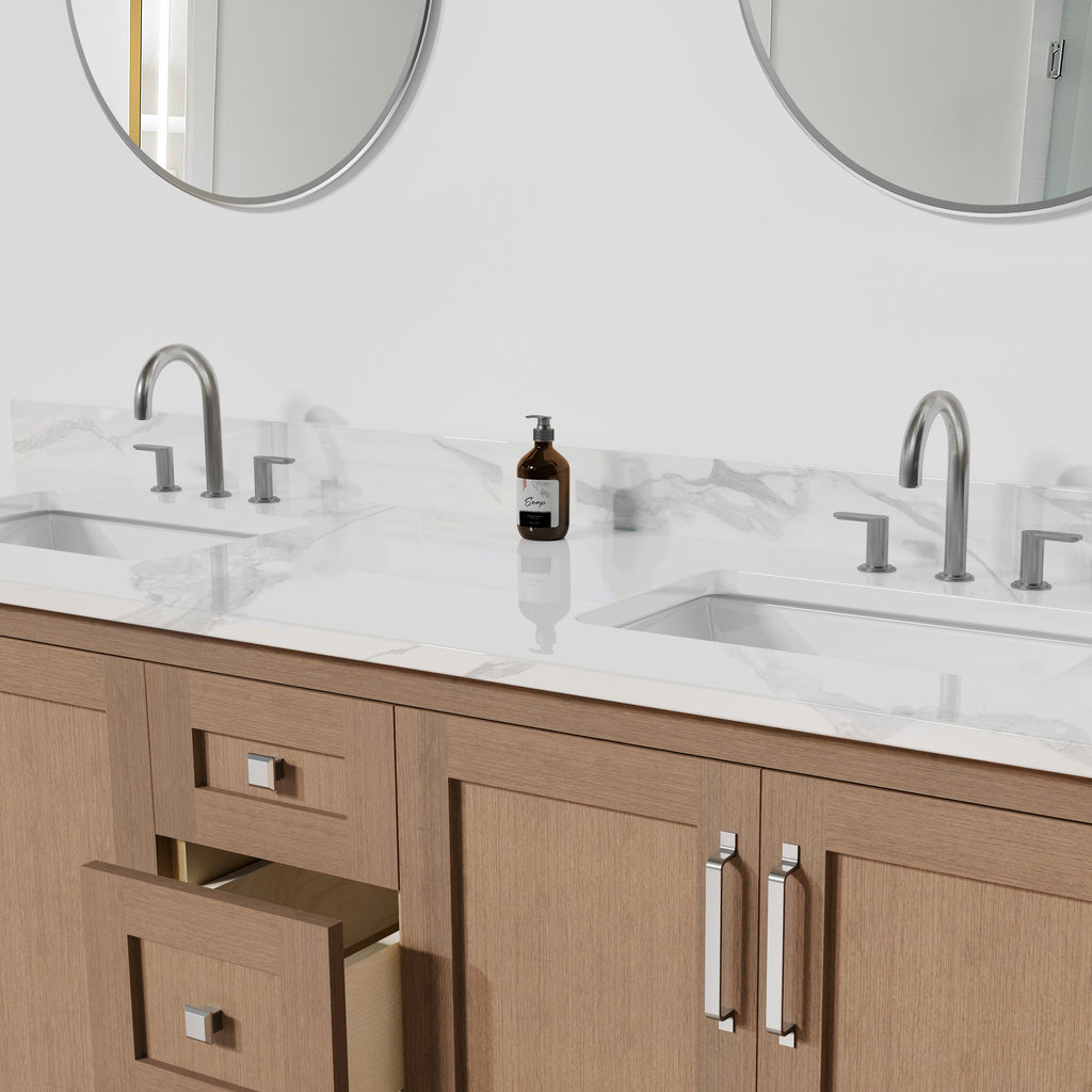 Arlo 72" Solid-Wood Double Sink Vanity with Quartz Countertop