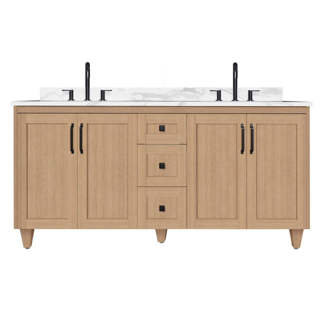 Arlo 72" Solid-Wood Double Sink Vanity with Quartz Countertop