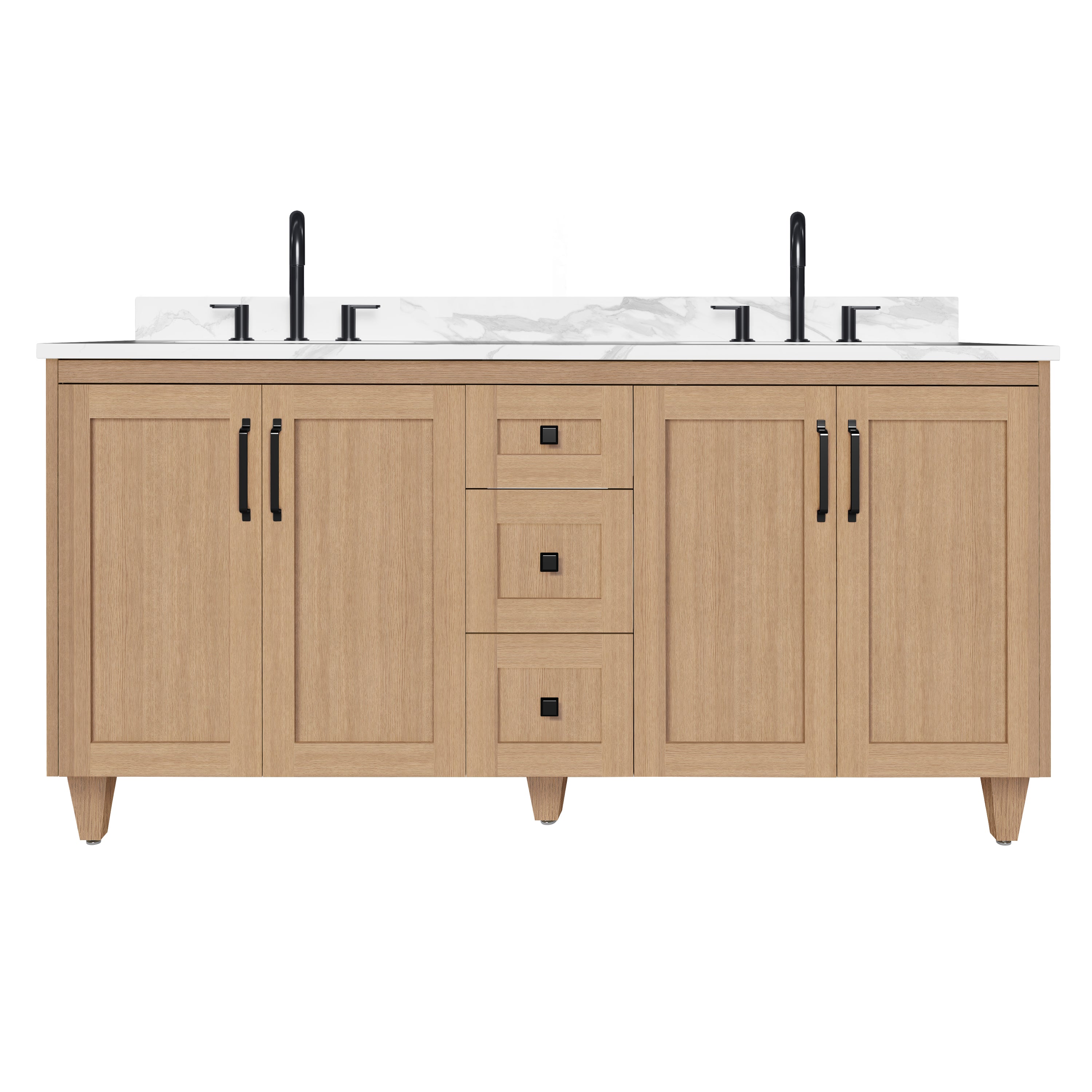 Arlo 72" Solid-Wood Double Sink Vanity with Quartz Countertop