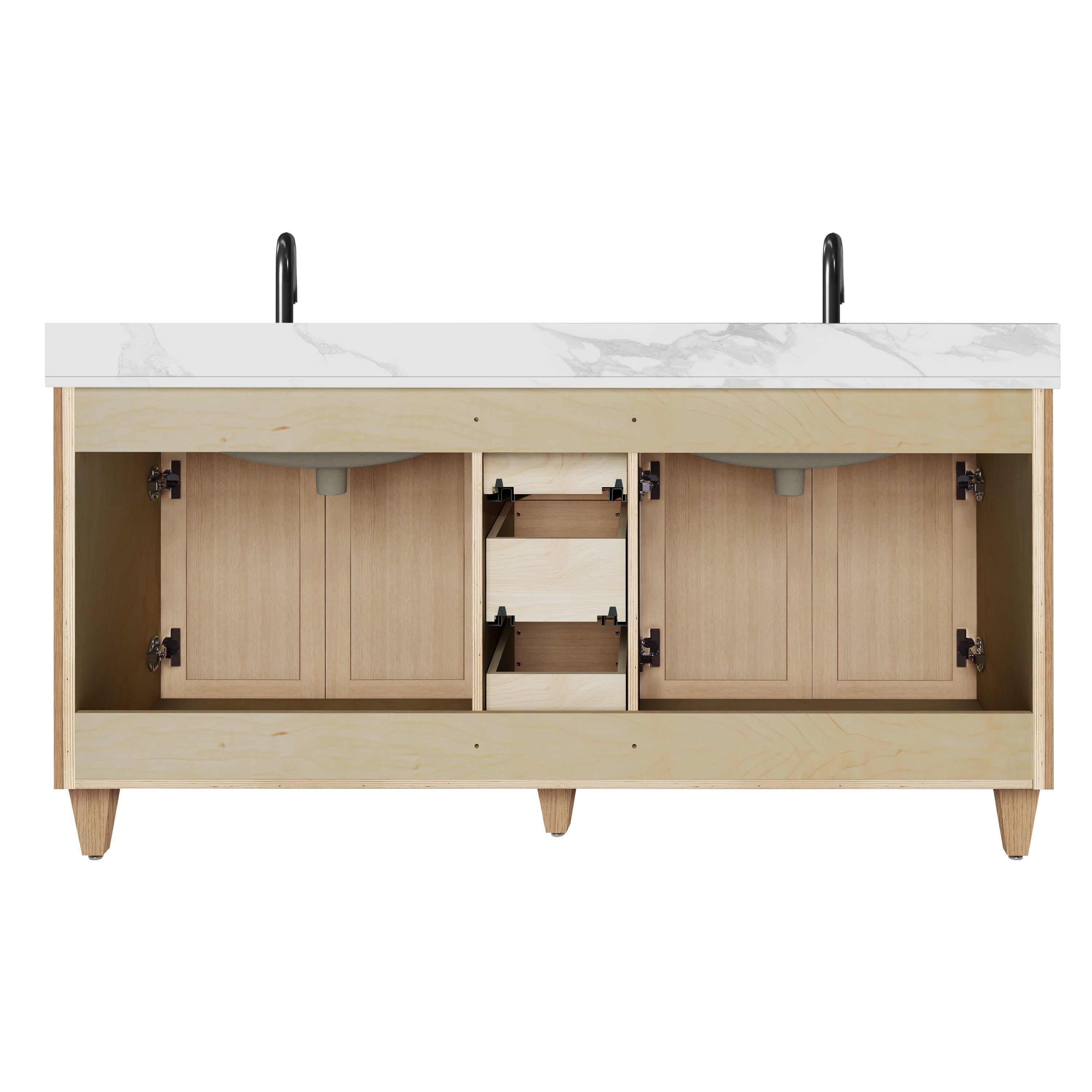 Arlo 72" Solid-Wood Double Sink Vanity with Quartz Countertop