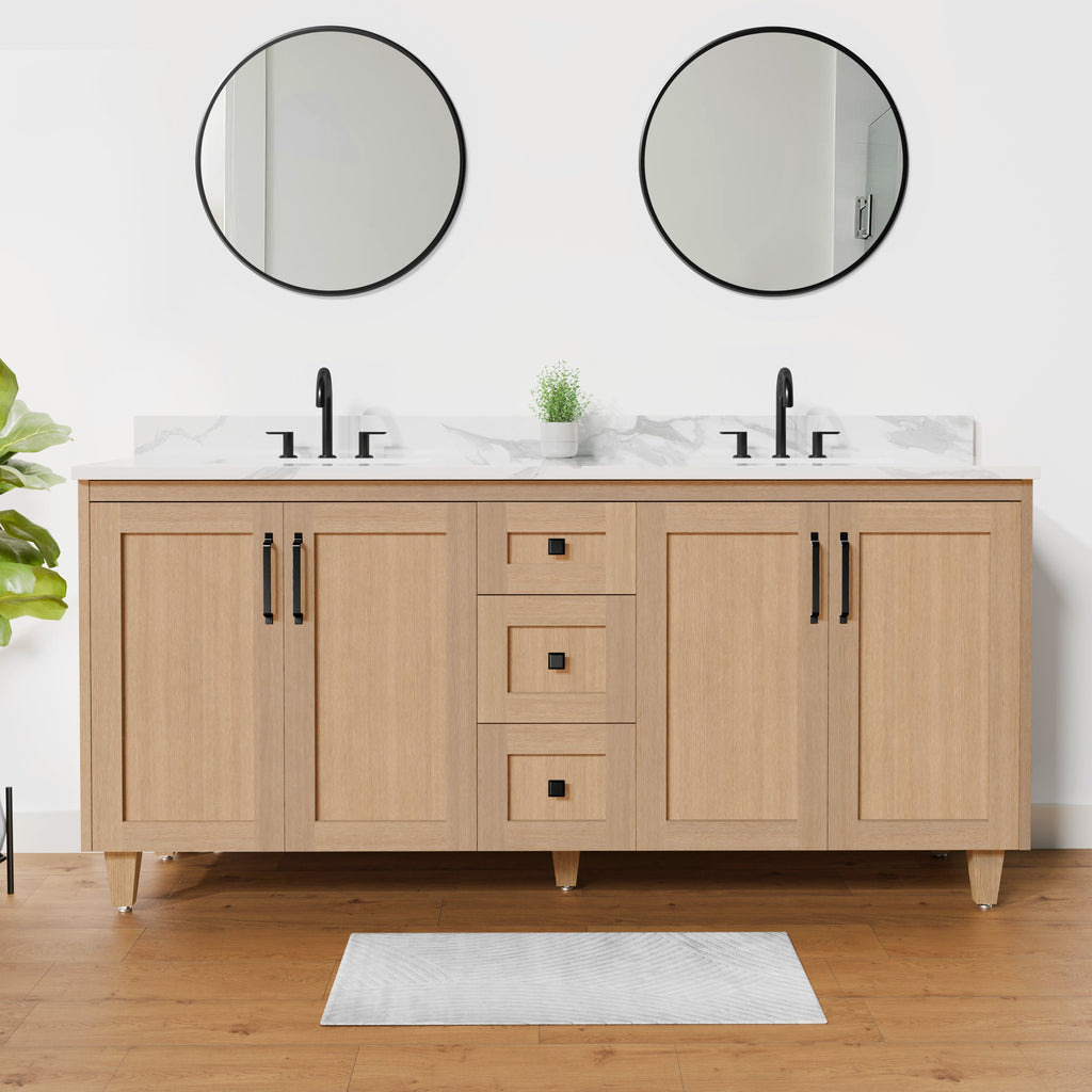 Arlo 72" Solid-Wood Double Sink Vanity with Quartz Countertop