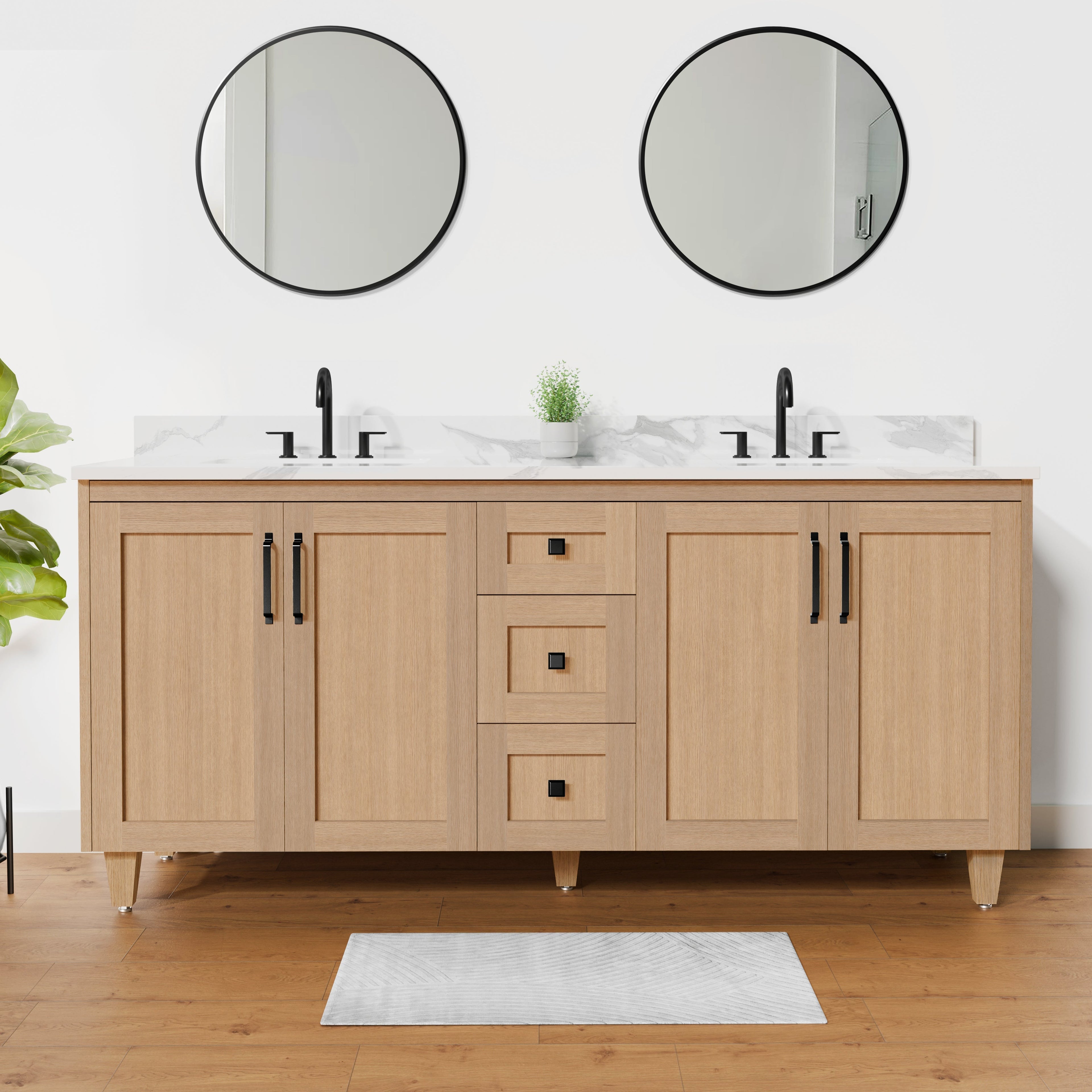 Arlo 72" Solid-Wood Double Sink Vanity with Quartz Countertop
