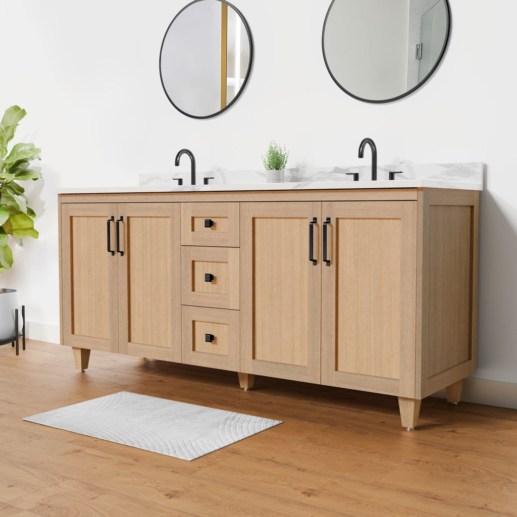Arlo 72" Solid-Wood Double Sink Vanity with Quartz Countertop