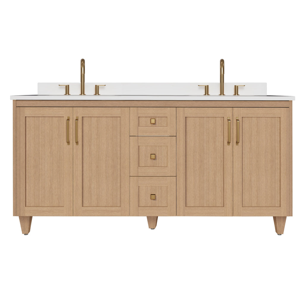 Arlo 72" Solid-Wood Double Sink Vanity with Quartz Countertop