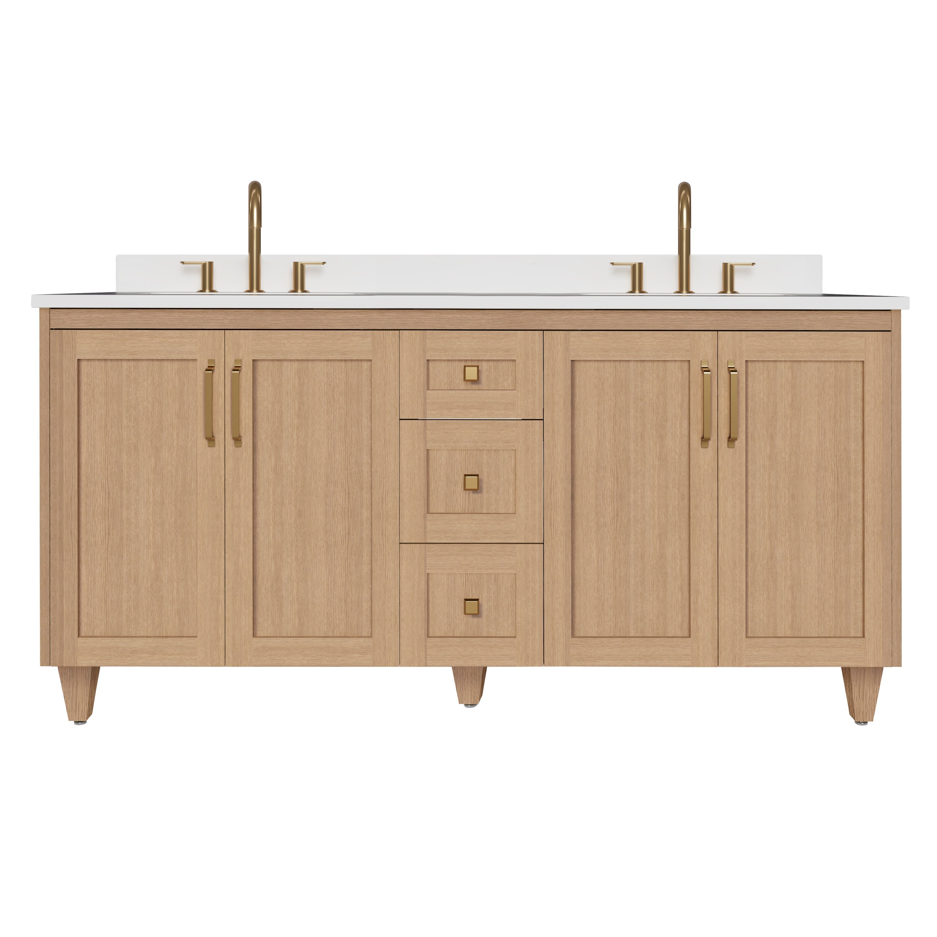 Arlo 72" Solid-Wood Double Sink Vanity with Quartz Countertop