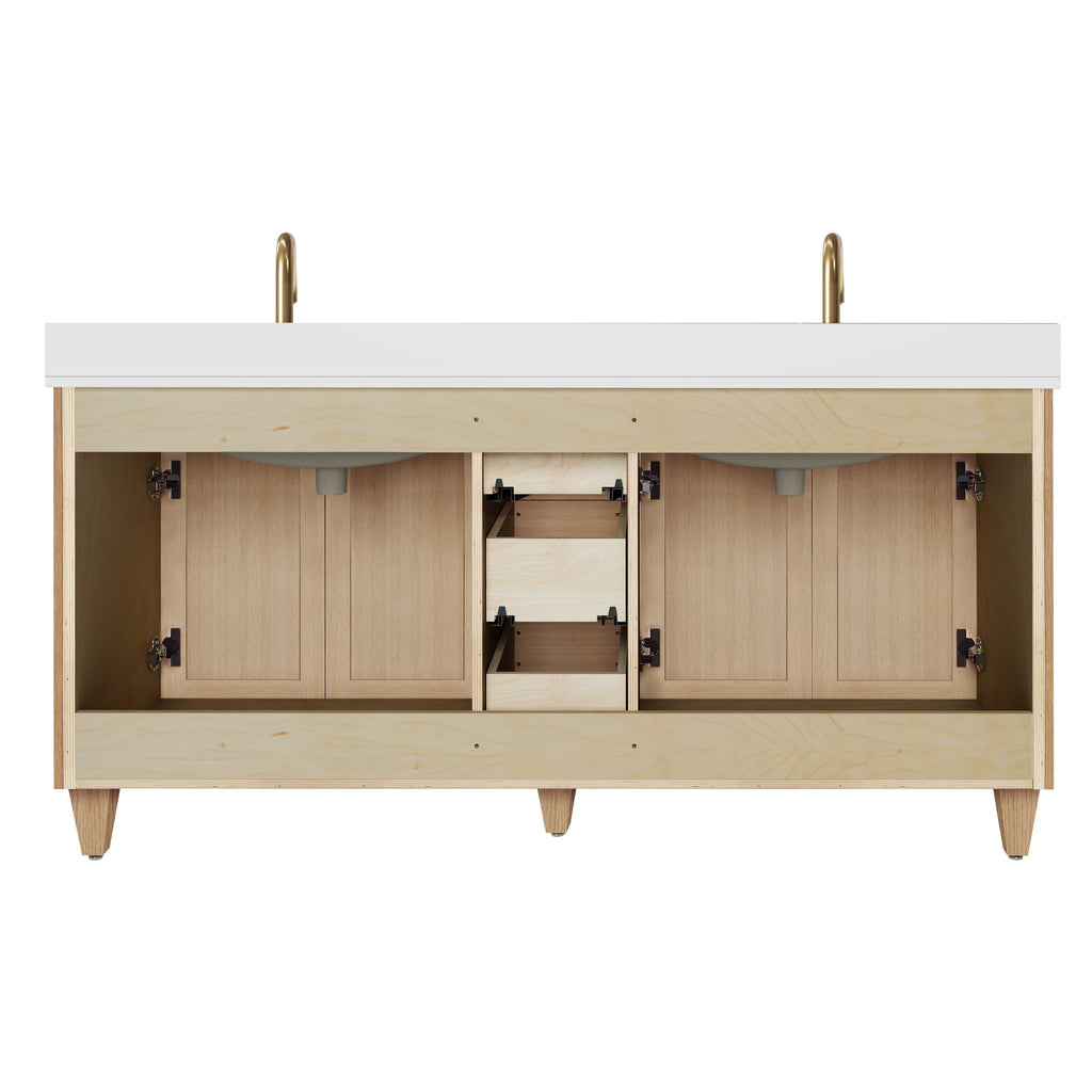 Arlo 72" Solid-Wood Double Sink Vanity with Quartz Countertop