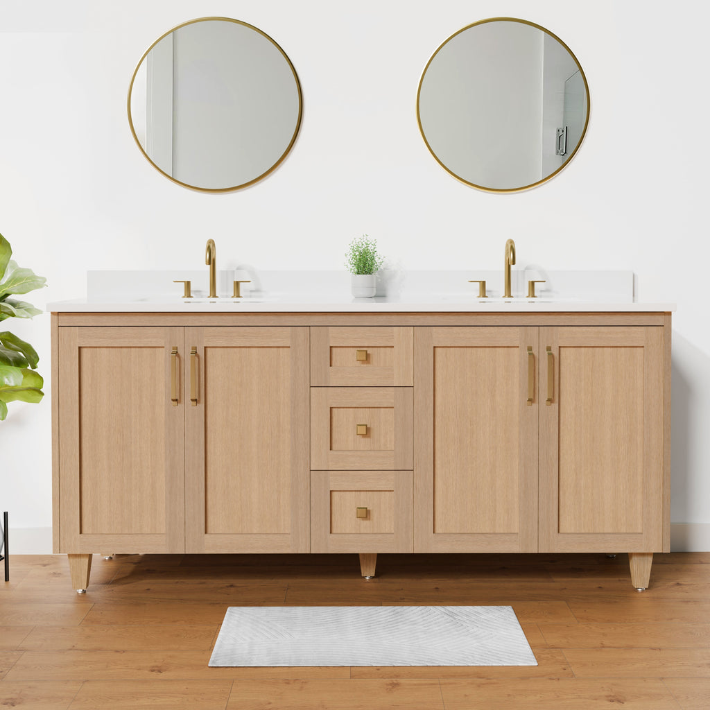 Arlo 72" Solid-Wood Double Sink Vanity with Quartz Countertop
