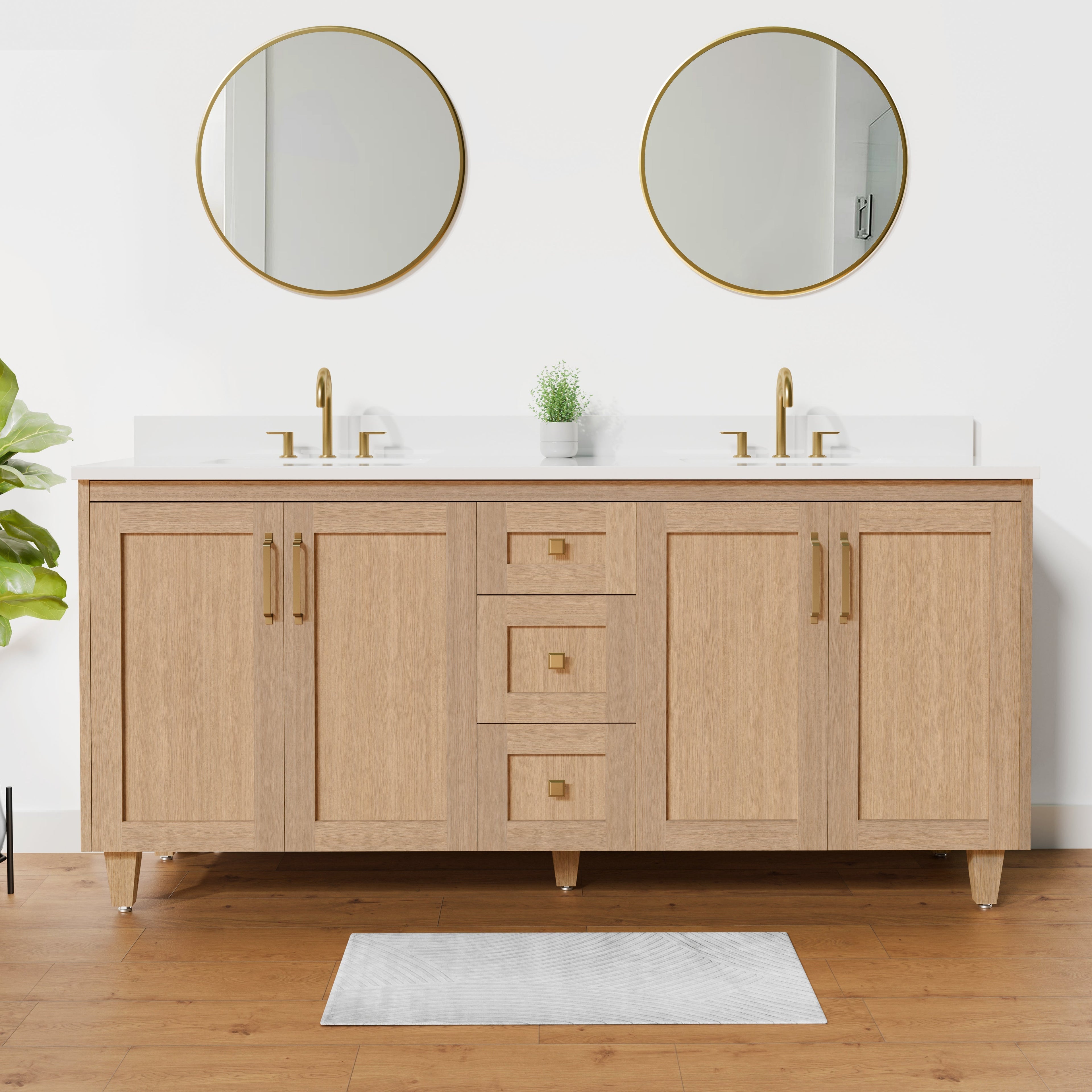 Arlo 72" Solid-Wood Double Sink Vanity with Quartz Countertop