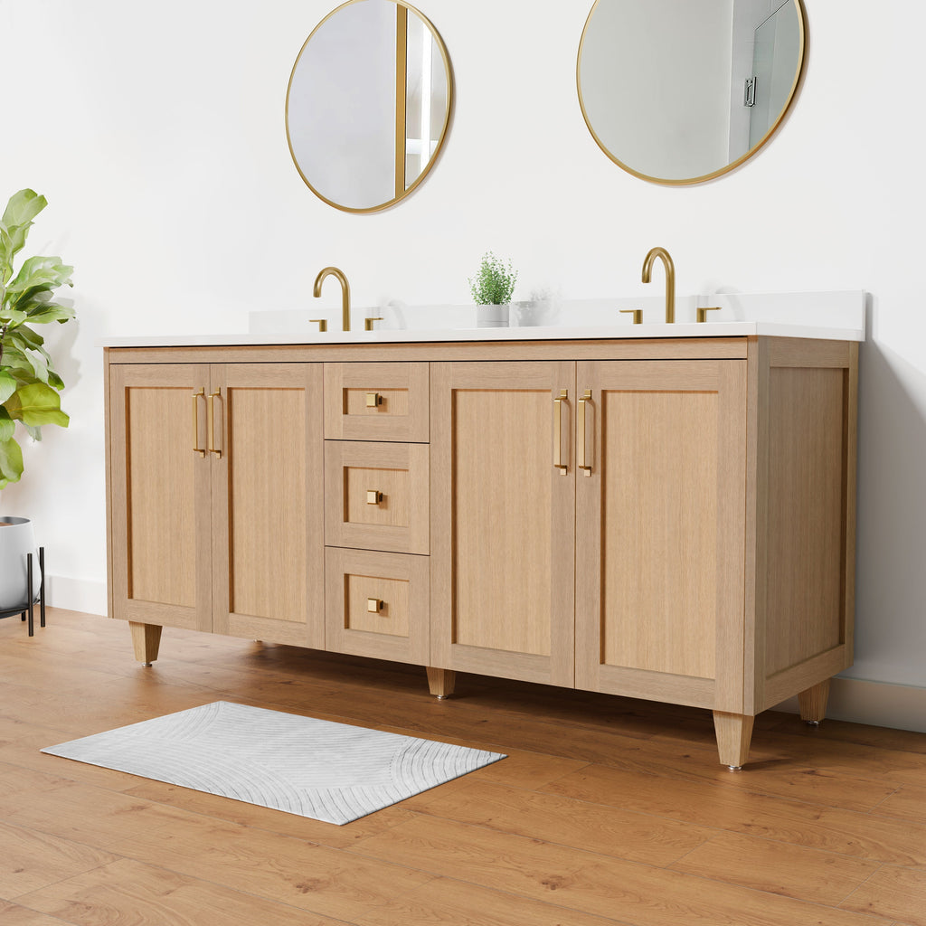 Arlo 72" Solid-Wood Double Sink Vanity with Quartz Countertop