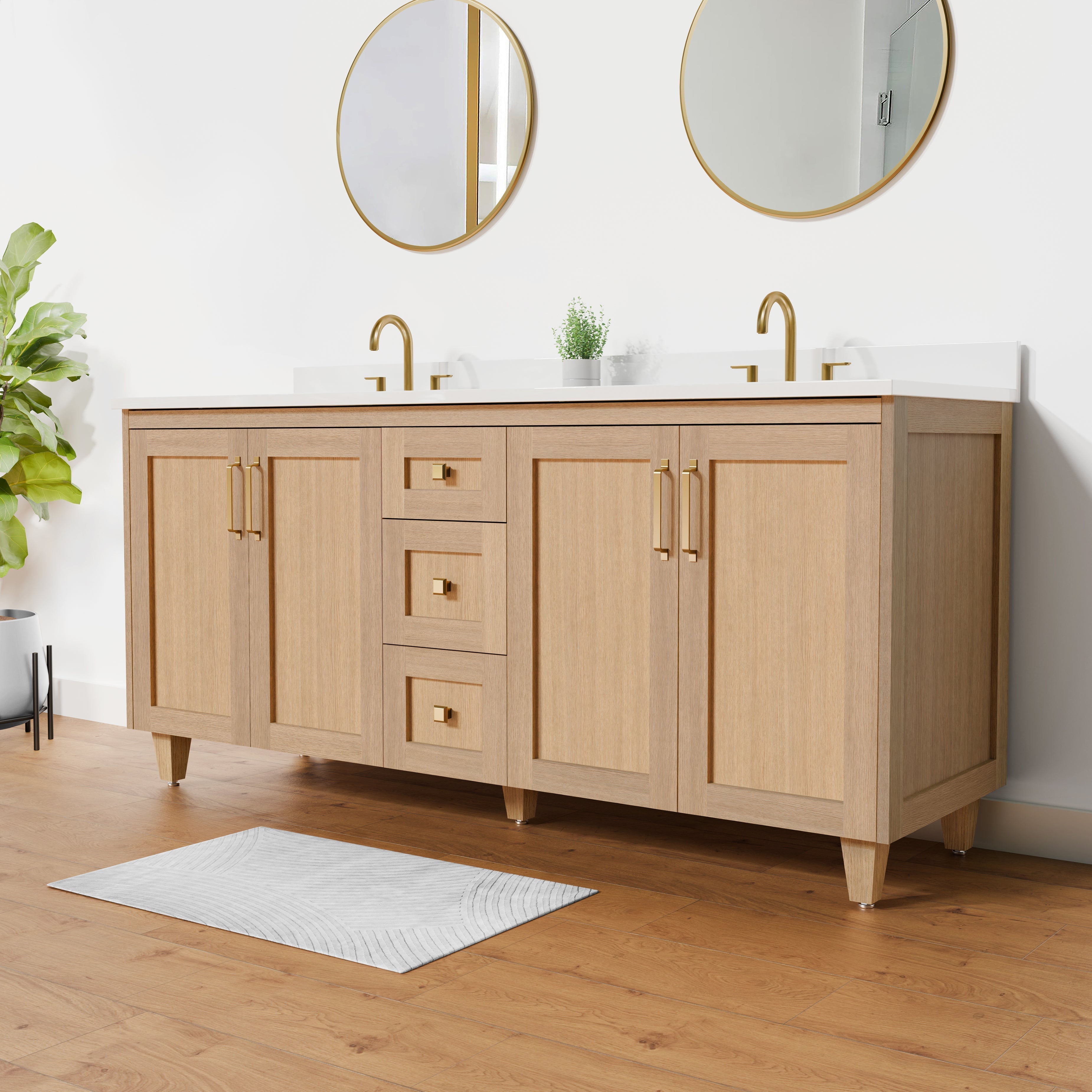 Arlo 72" Solid-Wood Double Sink Vanity with Quartz Countertop