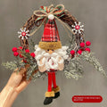 🎅 Christmas Vine Ring – Snowman & Elk Holiday Wreath Decoration