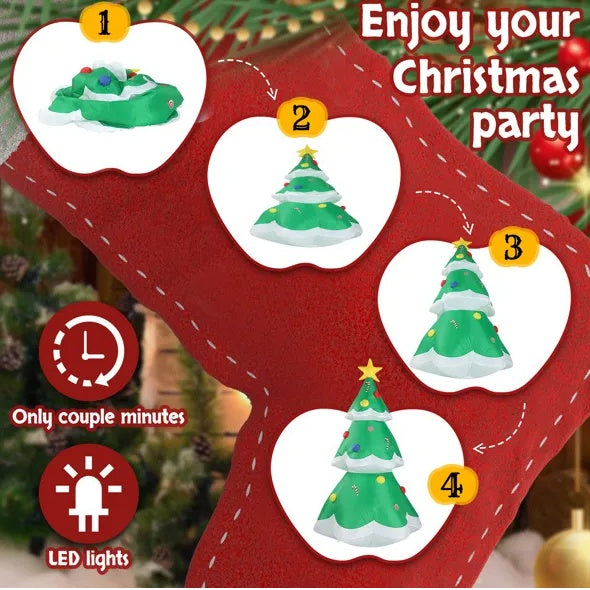 6.9 FT Lighted Christmas Inflatable Decoration - Inflatable Christmas Tree