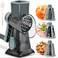3-Blade Manual Cheese Grater - Effortless Slicing for Cheese, Vegetables, Nuts, and More with Interchangeable Blades - A Must-Have Kitchen Essential for Home Cooks and Foodies