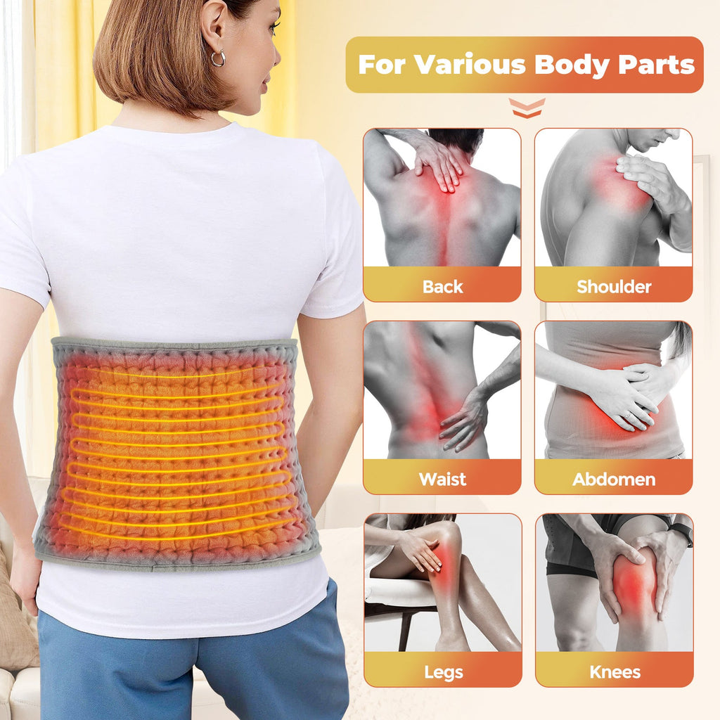 Back Heating Support Belt – Heated Waist Brace with Adjustable Temperature