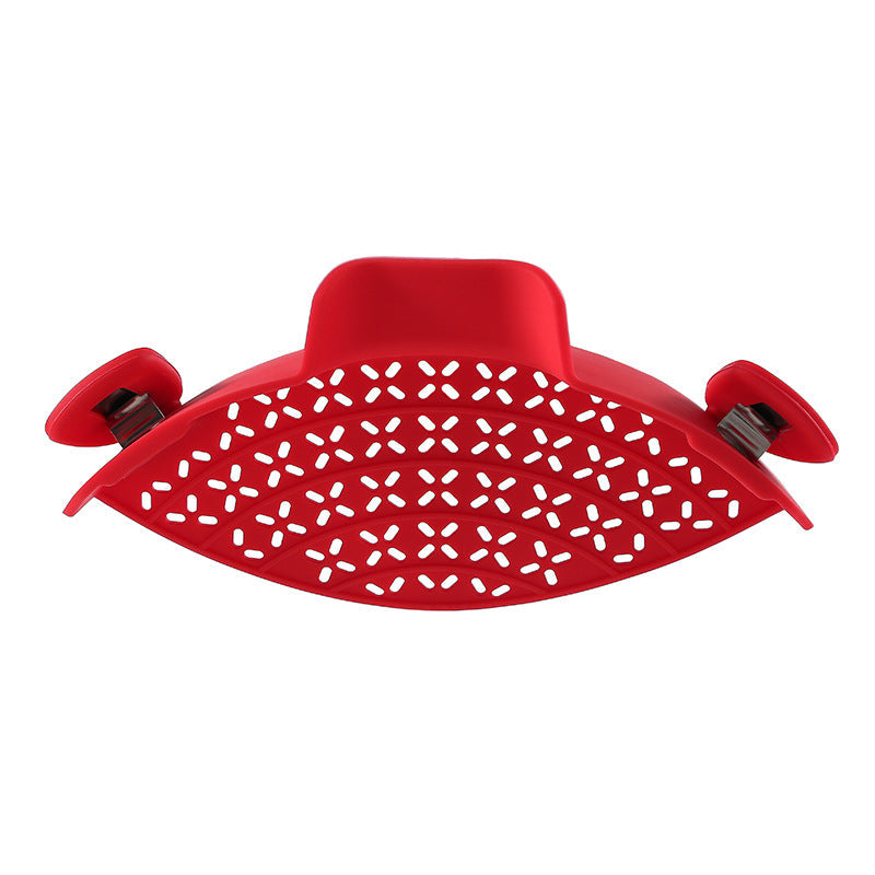 Silicone Pot Side Drain Stopper & Strainer – Spill-Proof, Heat-Resistant Kitchen Tool