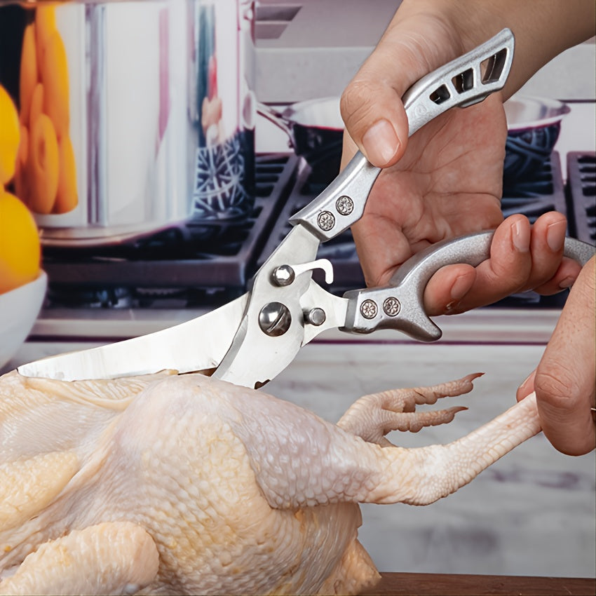 [Sharp Stainless Steel Kitchen Shears] Kitchen Poultry Shears Multipurpose Sharp Stainless Steel Kitchen Shears Meat And Vegetable Grilling Scissors Chef Cooking Scissors RV Kitchen Utensils