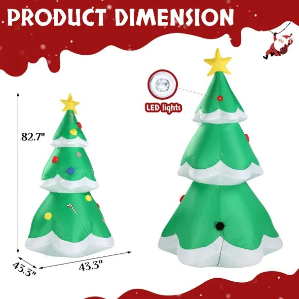 6.9 FT Lighted Christmas Inflatable Decoration - Inflatable Christmas Tree