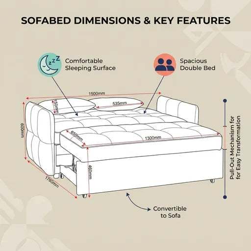Chelsea Sofa Bed – Modern Pull-Out Sofa Bed with Comfortable Sleeping Space | Best Price in the UK