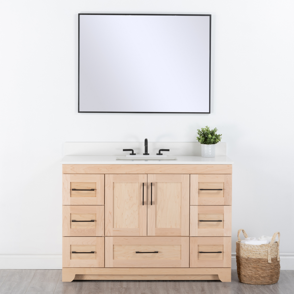 Chester 48" Single Sink Solid-Wood Vanity with Quartz Countertop