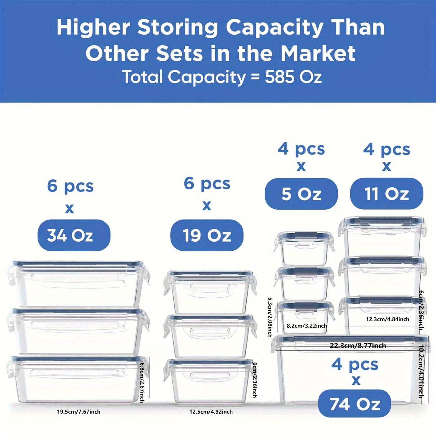 48pcs, Food Container, Plastic Food Storage Containers With Lids, BPA Free, Stackable, Different Sizes Set For Kitchen Organizing, Pantry Storage And Meal Prep
