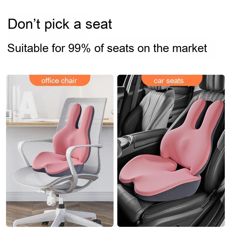 🚗 Car Heightening Cushion – Backrest & Lumbar Pad Driving Seat Support
