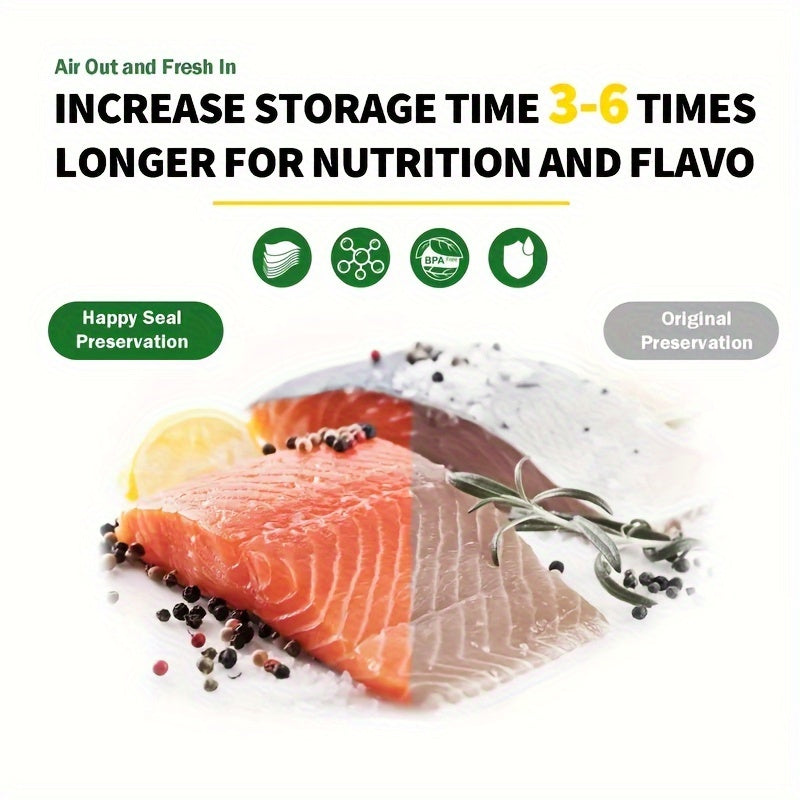 50-Pack Vacuum Sealer Bags, Reusable Food Storage Pouches, No Electricity Needed, Freshness Preservation for Kitchen, Compatible with Vacuum Sealer Machine Accessories