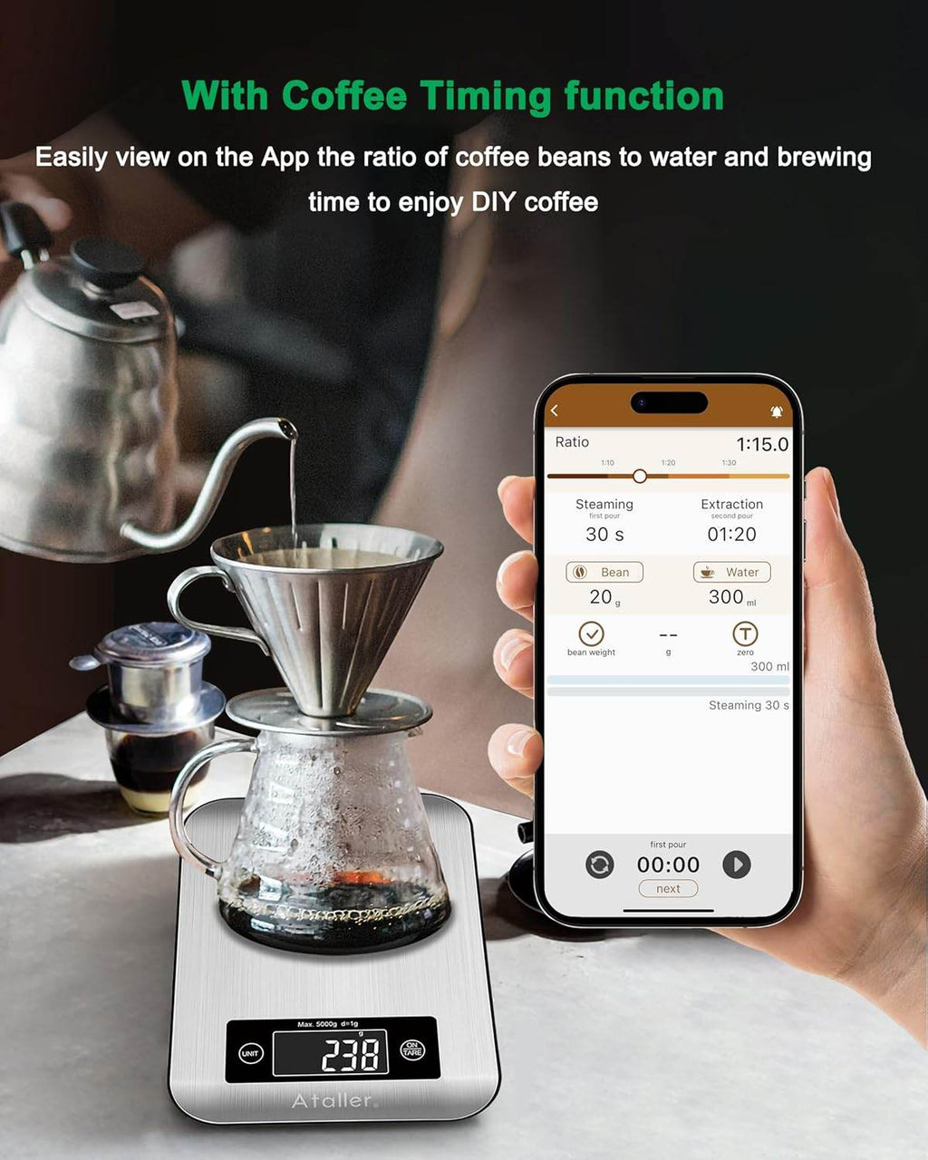 Smart Nutrition Food Scale with Bluetooth app