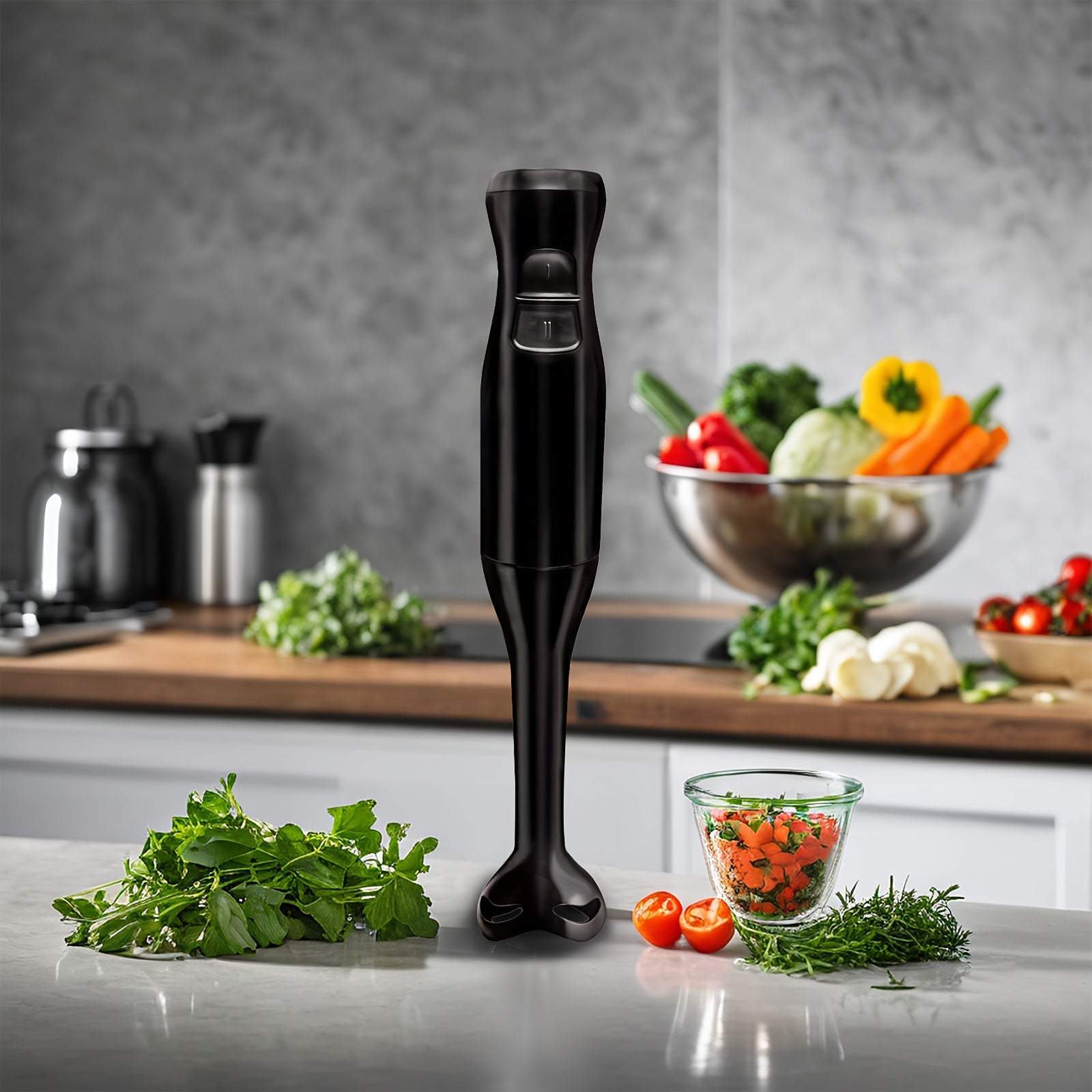 [Handheld Immersion Blender] WANVOAPLS 2-Speed Handheld Immersion Blender - Detachable Shaft for Easy Cleaning - Hanging Loop for Storage - Electric Hand Mixer for Soup, Smoothies, Sauces, Baby Food, Milkshakes, Puree - Compa