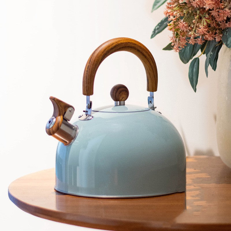 3L Stainless Steel Whistle Kettle – Folding Handle, Modern Dome Design