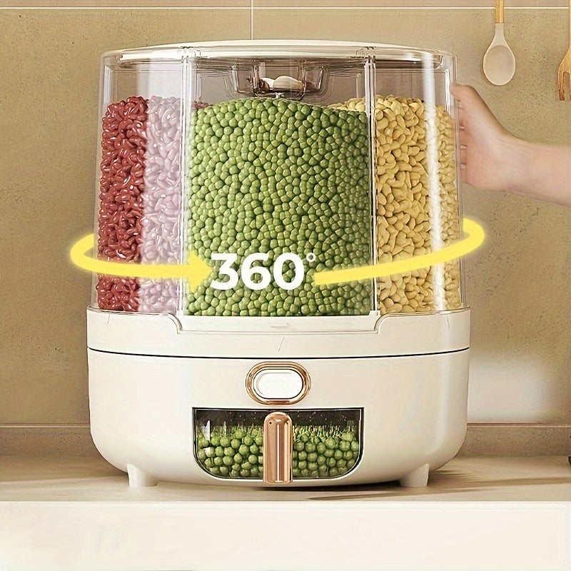 1pc Large Reusable Plastic Rice Bucket - Multipurpose Insect-Proof and Moisture-Proof Sealed Container for Grain, Dry Food, Cereal, Flour, and Kitchen Storage with Flip Top Closure and Easy Organization