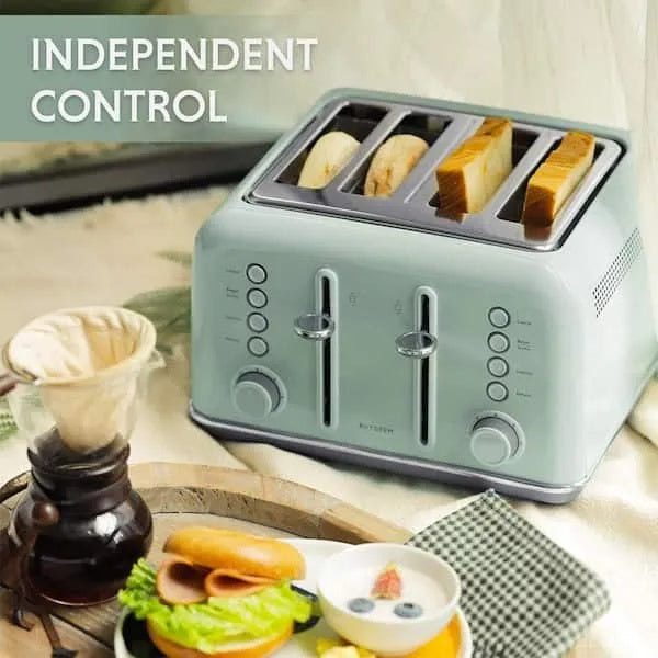 Retro 4-Slice Stainless Steel Toaster