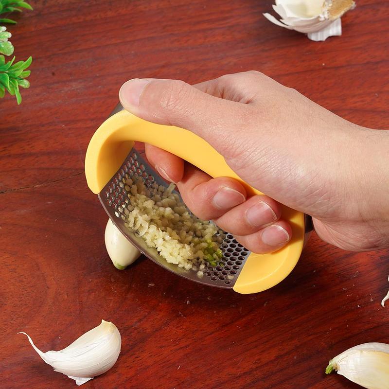 Stainless Steel Garlic Press & Masher – 304 Grade, Non-Slip Handle, Easy Clean