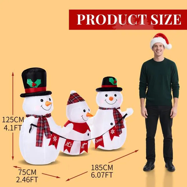 6.2FT Lighted Christmas Inflatable Decoration - Inflatable Snowman Family