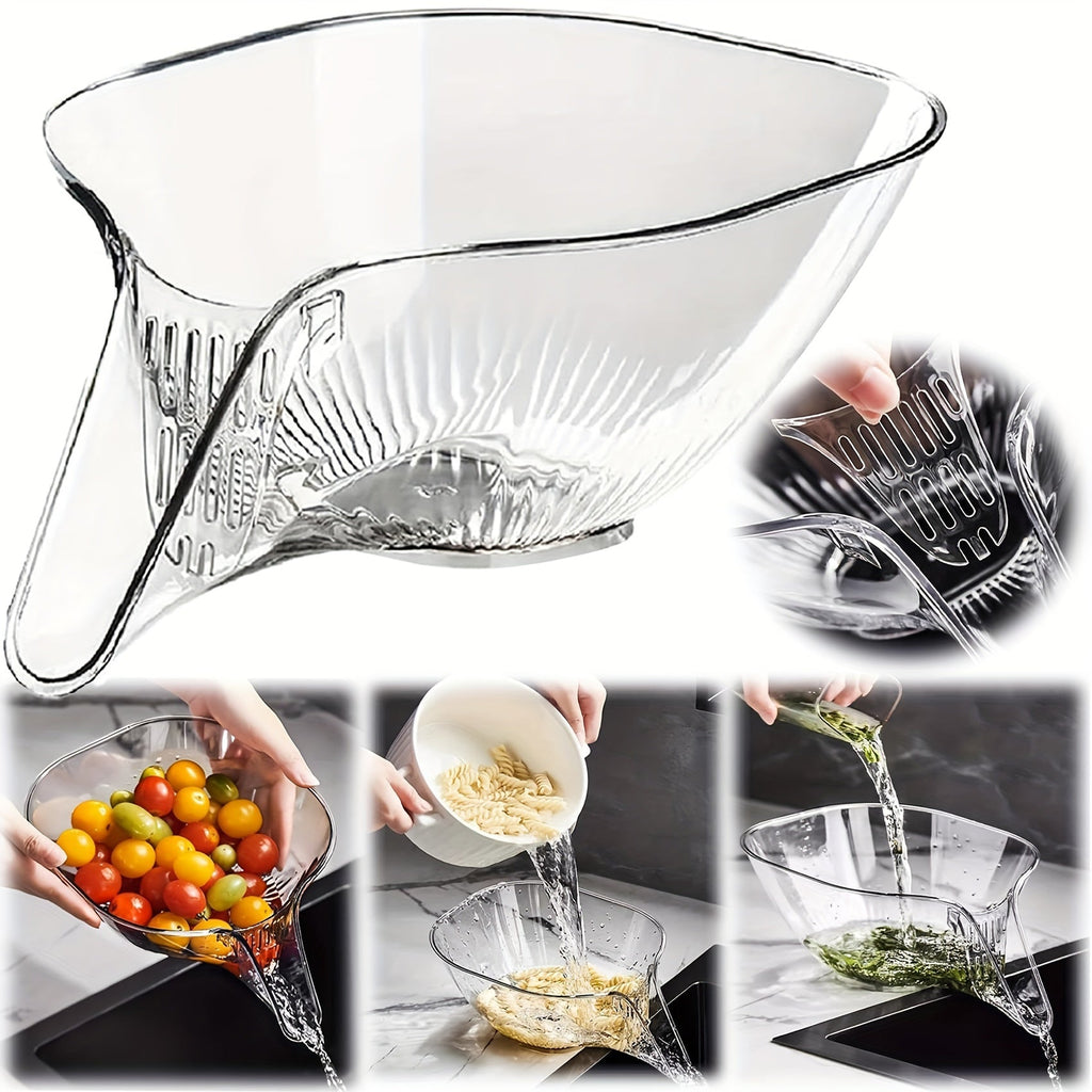 1/2pcs Versatile Kitchen Draining Basket - Sturdy Plastic, Easy Wash, for Vegetables, Pasta & Fruit