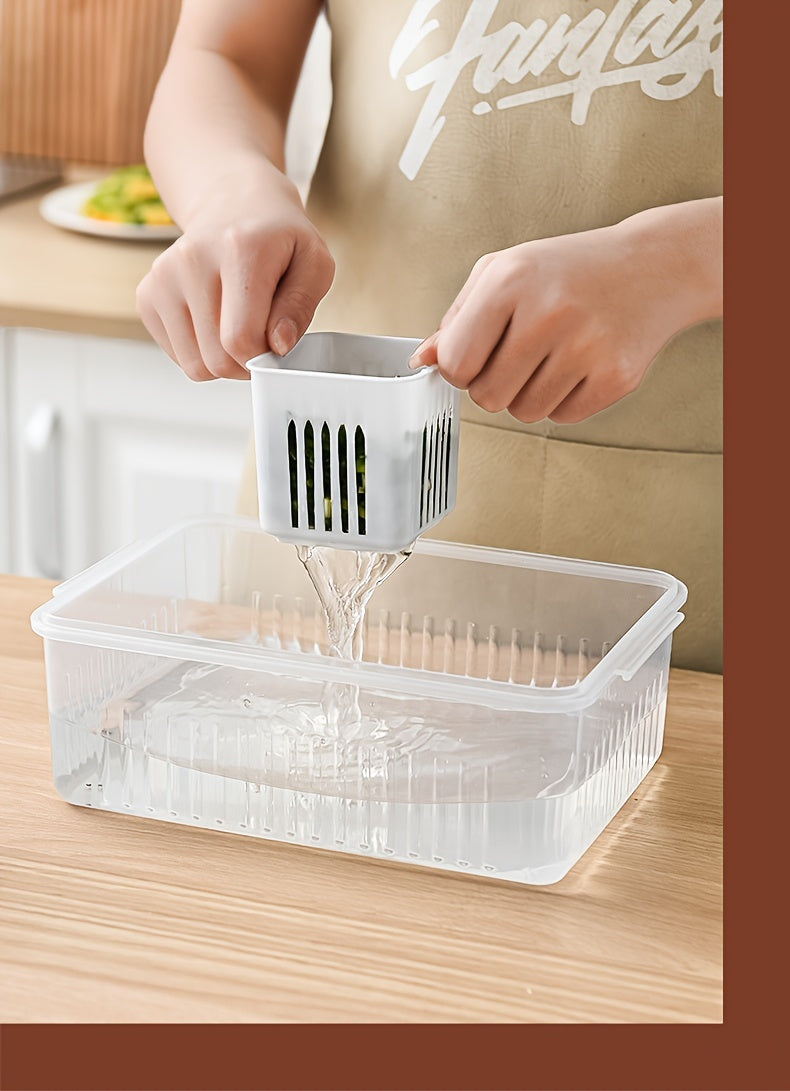 6-Tier Transparent Kitchen Storage Box Set with Lid - Heavy-Duty Plastic Food-Safe Organizer for Fridge, Freezer, Pantry, Kitchen - Space-Saving Design with Ventilation Holes, Stackable Refrigerator Storage Containers