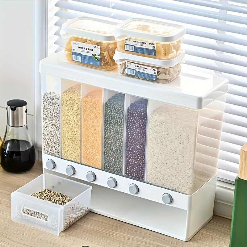 Large Capacity Grain Dispenser with Lids - Sealed Storage for Rice, Grains, Flour, and Pet Food - Leakproof and Pest-Resistant - Suitable for Camping, Restaurant, and Drying - Essential Kitchen Utensil
